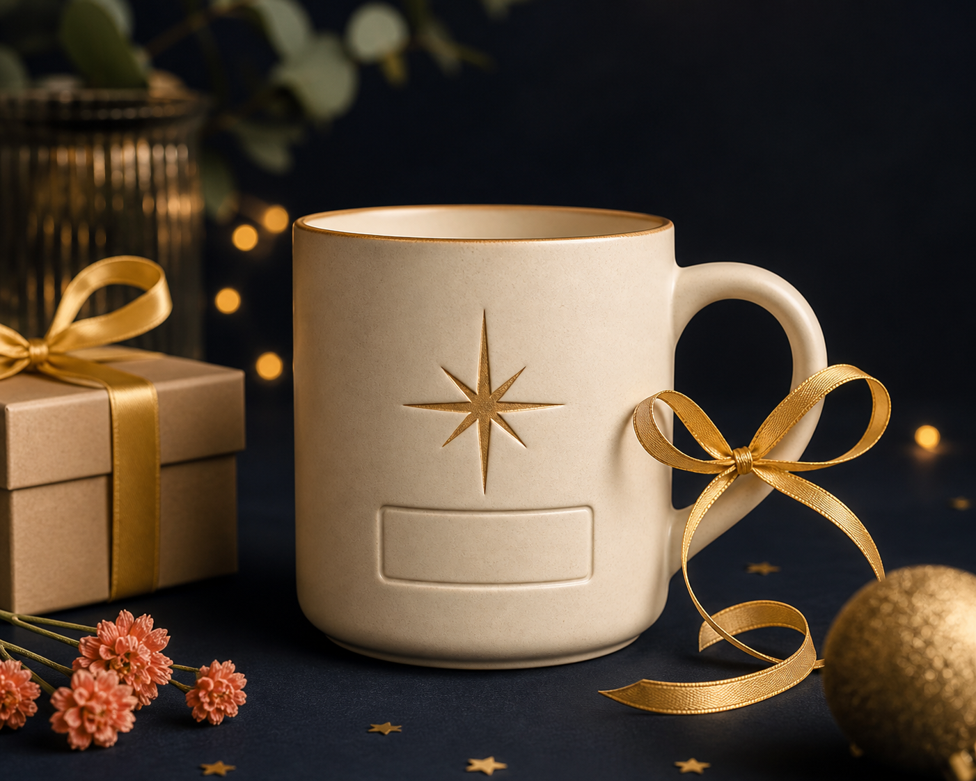 Personalized mug with a golden star